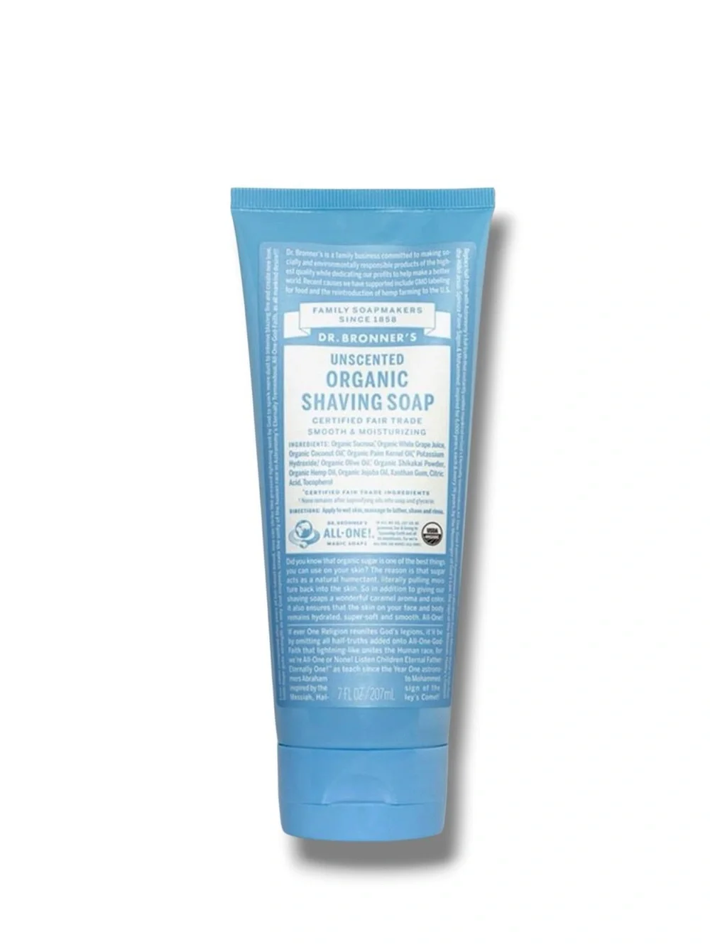 Dr. Bronner's Unscented Organic Shaving Soap 7oz